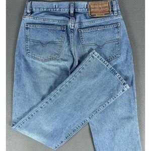 Diesel Jeans Womens 30x32 Blue Fanker Bootcut Distressed Whiskered Y2K Denim